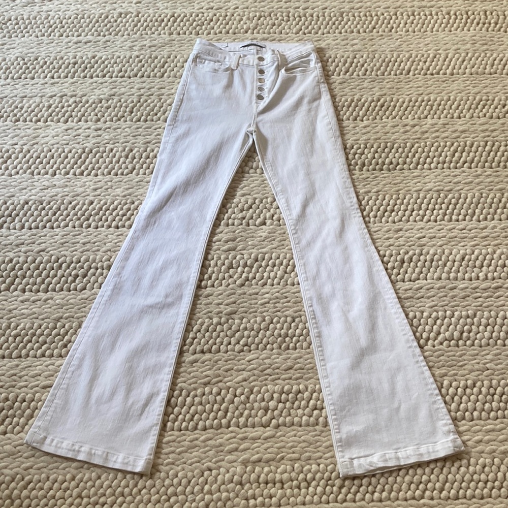 NWT J Brand Maria Flare High Rise White Jeans